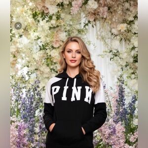 PINK LOVE BLACK HOODIE